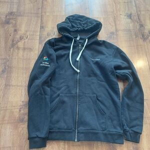 Google Cloud Tech Zip Up  Hoodie L XL Faded Black Sillicon Valley